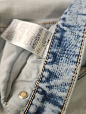 Light Wash Denim Jacket with Contrast Topstitching
